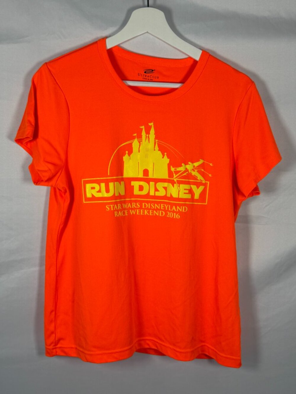 RunDisney Star Wars Disneyland Race Weekend 2016 T Shirt Womens Large Orange